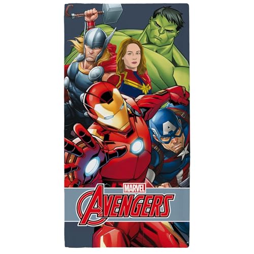 Marvel Avengers Power Beach Towel Blue Superhero Official Merchandise 70x140cm
