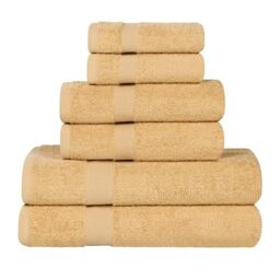 Superior, Cotton, Gold, 6-PC TOWEL SET