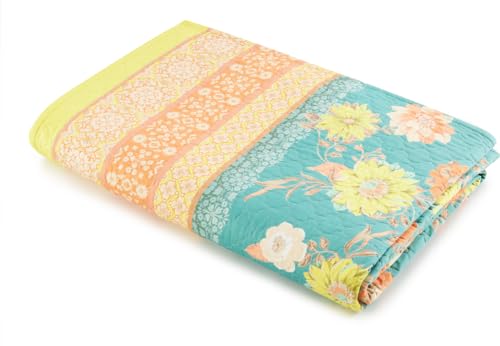 Bassetti POSILLIPO 9328444 Bedspread 100% Cotton in Green V1 Dimensions: 180 x 255 cm