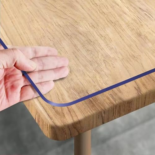 Royhom Clear Table Protector 38 x 76 Inch, 1.5mm Thick Plastic Table Cover, Clear Table Cover Protector, Clear Desk Mat Desk Pad, Desk Protector Mat for Writing Desk, Coffee Table, Dining Room