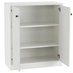 GiantexUK Kitchen Storage Cabinet, Wooden Buffet Sideboard with Doors, Drawers, Shelves & Anti-Tipping Device, Freestanding Display Cupboard for Dining Living Room (2 Doors, White)