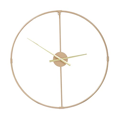 Premier Housewares Wall Clock Gold Frame/Gold Finish Frame Clocks For Living Room/Bedroom/Contemporary Style Round Shaped Design Metal Clocks For Hallways 3 x 60 x 60