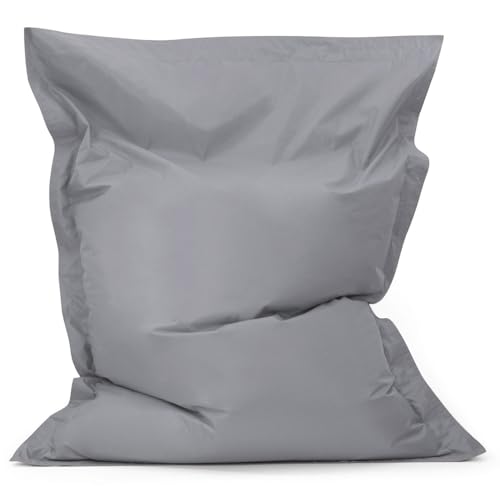 Bean Bag Bazaar Giant 4-Way Floor Cushion - Grey, 180cm x 140cm - Water Resistant Outdoor BeanBag