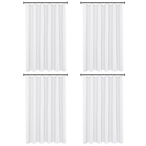 Biscaynebay Fabric Shower Curtain Liner 72x72 Inch-4 Packs White Water Resistant Bathroom Curtains-Hotel Soild Polyester Shower Liners Washable with Magnets