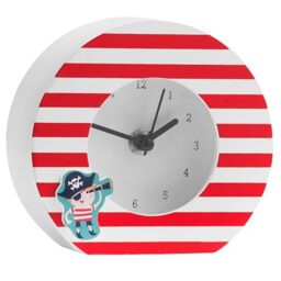 Premier Housewares Pirate Table Clock MDF White Face - Black Hands
