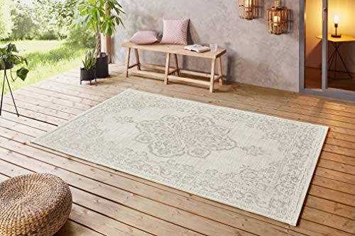 bougari Tilos Indoor and Outdoor Rug 120 x 170 cm Cream/Beige