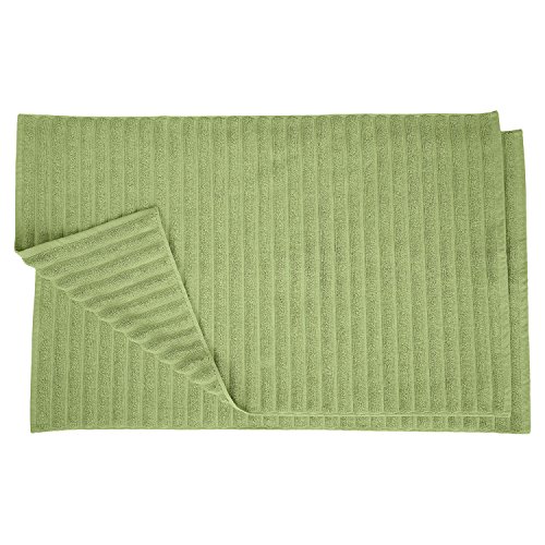 Superior Lined Bath Mat Set, 100 Percent Combed Cotton, Terrace Green, 22 x 35-Inch, 2-Piece