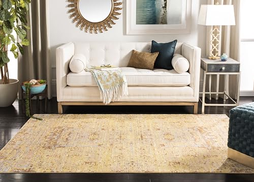 Safavieh Metro-Mod Indoor Woven Rectangle Area Rug, Mystique Collection, MYS971, in Gold / Multi, 122 X 183 cm for Living Room, Bedroom or Any Indoor Space