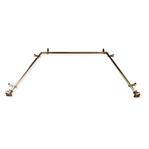 "13/16"" Moyat Bay Window Curtain rod 20-36"", 38-72"" - Antique Brass"