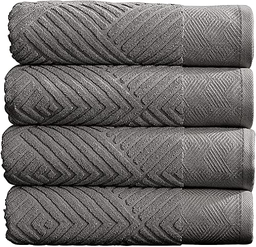 "Simpli-Magic 100% Cotton Soft Bath Towels Set - Quick Dry and Highly Absorbent, Textured Bath Towels 27"" x 54"" (4 Pack)"