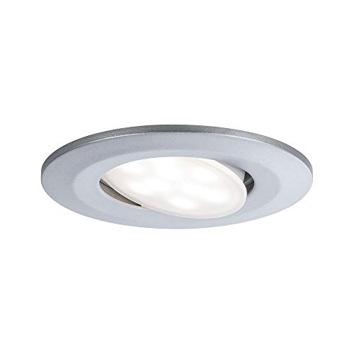 Paulmann 99928 Calla LED recessed luminaire Round incl. 1x6W IP65 recessed Spotlight Chrome matt Cabinet Light Plastic recessed lamp 4000K