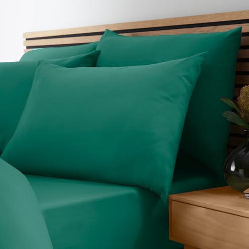 Catherine Lansfield So Soft Non-Iron Super King Fitted Sheet Teal Green
