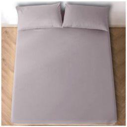 GC GAVENO CAVAILIA Easy Care Polycotton Fitted, Plain Dyed Bed Sheets OR Housewife Pillowcases 2 Pack, Polyester-Cotton, Grey, Super King