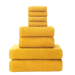 Top Towel Set of 8 Bath Towels - 2 x Shower Towels, 2 x Hands/Washbasin and 4 x Face or Bidet - 100% Soft Cotton 400 g/m² - Ideal for Modern and Stylish Bathroom