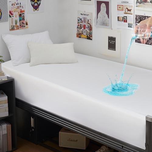 "GRT Twin XL Waterproof Mattress Protector, 80"" x 39"", White, 1 Pack - Machine Washable, Vinyl-Free, OEKO-TEX Certified"