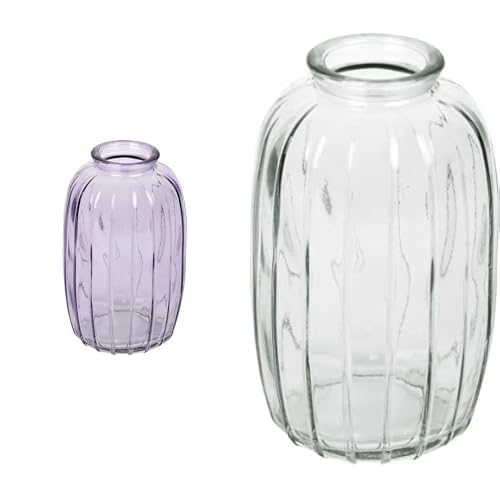 Talking Tables Lilac Glass Bud Vase for flowers, s & Talking Tables Clear Glass Bud Vase for flowers, s Table Decor Bundle