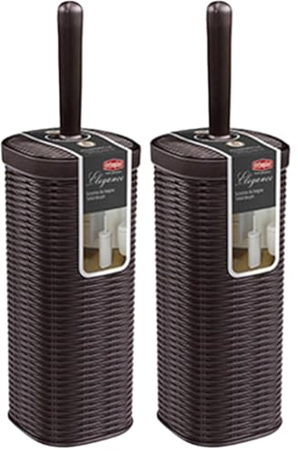 "Stefanplast ""Elegance Toilet Brush, Mocha, 11.5 x 11.5 x 40 cm (Pack of 2)"