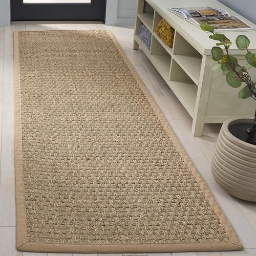 Safavieh Natural Fiber Rug for Living Room, Dining Room, Bedroom - Natural Fiber Collection, Short Pile, in Natural and Beige, 76 X 122 cm