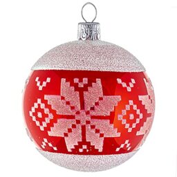 Set of 6 ornamental balls (Ø 8 cm) in hand-blown glass for Christmas tree