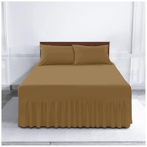 Non Iron Percale Valance Sheet (P) Single Mocha