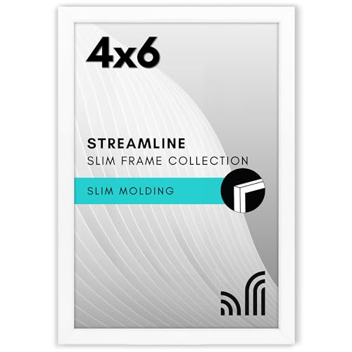 Americanflat 6x4 Photo Frame in White - Thin Border Photo Frame with Shatter Resistant Glass - Horizontal and Vertical Formats for Wall and Tabletop
