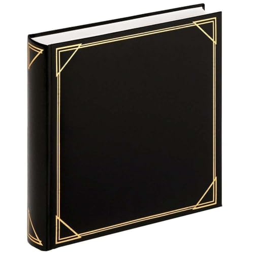 walther Design Photo Album Black 30 x 30 cm Imitation Leather with Embossing, Standard Album MX-200-B