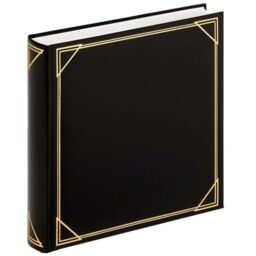 walther Design Photo Album Black 30 x 30 cm Imitation Leather with Embossing, Standard Album MX-200-B