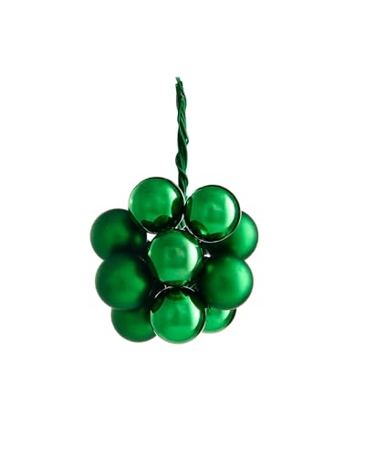 Christmas Green Glass Berry Cluster Baubles