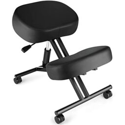 Himimi Kneeling Chair, ergonomic, knee-adjustable, for posture, for home and office, 57 x 46 x 70.99 cm 7 kg, Height adjustable from 53.34 to 71.12 cm, Black