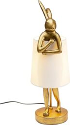 Kare Design Table Lamp Rabbit, Gold and White, 50x17x20 cm, Animal Motif