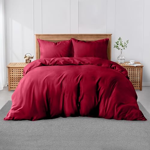 Gaveno Cavailia Super Soft Plain Dyed Diamond Duvet Set [ Single - Red ]