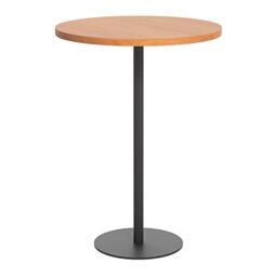 Office Hippo Circular Bar Table, Sturdy & Robust High Office Table, Stylish Work Table For Home Office, Ideal For Reception Area & Breakout Room, High Table Desk, 5 Year Guarantee - Beech / Black