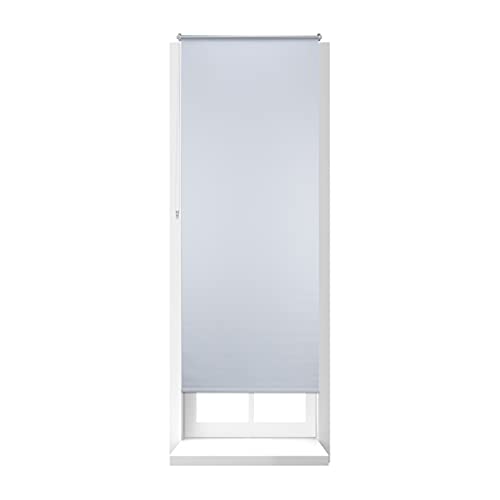 Relaxdays Thermal Blackout Blinds, Heat Protection, Side-Pull Roller Shades, No Drilling, 80x210cm, White