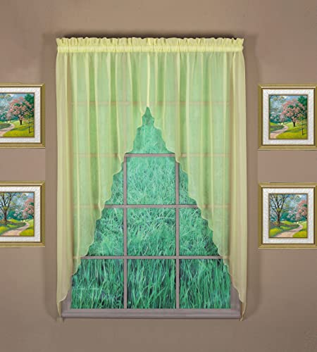 "Today's Curtain Emelia Original Voile Swagger Pair 63"", Yellow, 90"" W x 63"" L"