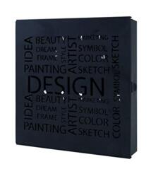 HAKU Key Box Black, Metal - Dim.: W 22 cm X H 24 cm X D 5 cm, Style: Modern