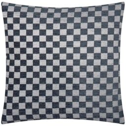 furn. Hoem Larro Feather Filled Cushion – Textured Checkerboard Jacquard Chenille Decorative Pillow (Slate – 45x45cm)