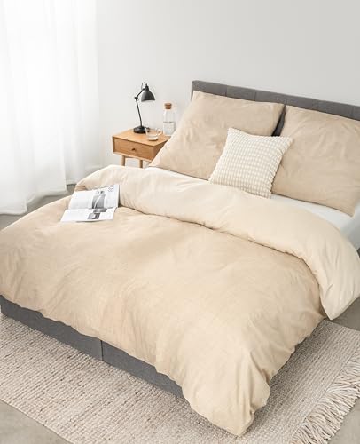 lionto dibea Renforcé reversible bed linen made of 100% cotton, 155 x 220 cm, pillowcase 80 x 80 cm, 2-piece bed linen for any season, easy to clean and dimensionally stable, includes Oeko-Tex
