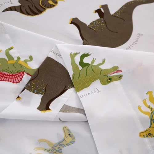 MAG Dinosaur Flat Sheet Full Size Only,White Based Dinosaur Flat Sheet Only,Super Soft Microfiber,Full Size(80???*95???).