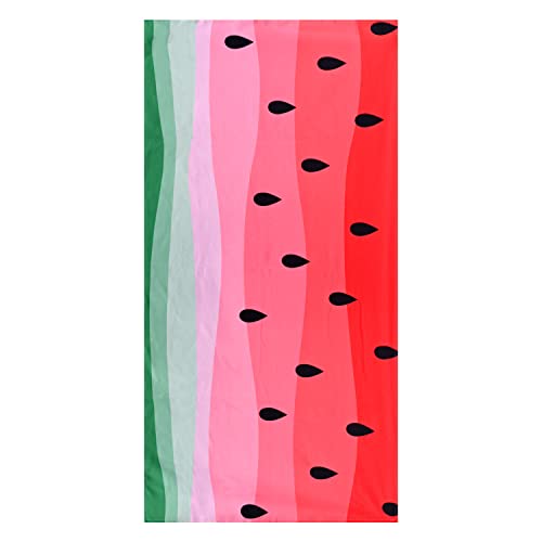 "LIVILAN Watermelon Microfiber Beach Towel, 24""x48"", Small, Lightweight, Quick Dry, Sand Free, Perfect for Kids, Girls, Women, Red Design, Ideal Swim, Bath, Pool Towel, Unique Watermelon Gifts"
