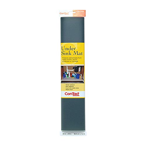"Con-Tact Non-Adhesive Undersink Mat, Graphite, 24"" W x 48"" L"
