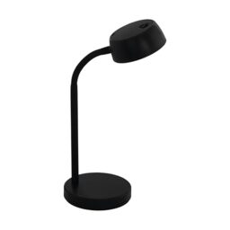 EGLO Cabales LED Table Lamp 1 Bulb Modern Bedside Table Lamp Plastic Living Room Lamp Black Lamp with Rocker Switch Warm White