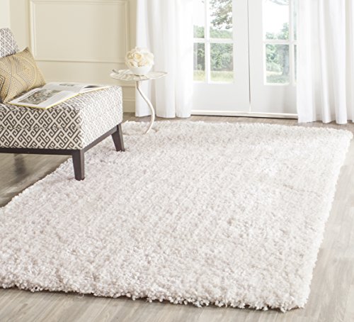 Safavieh Shaggy Indoor Hand Tufted Rectangle Area Rug, Popcorn Shag Collection, SG267, in Ivory, 122 X 183 cm for Living Room, Bedroom or Any Indoor Space