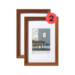 walther design EF824P3 Fiorito Picture Frame, Dark Oak, 18 x 24 cm, Pack of 2, Wooden Frame with Passe-Partout