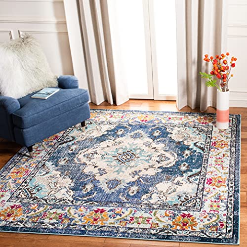 Safavieh Boho Rug for Living Room, Dining Room, Bedroom - Monaco Collection, Short Pile, in Violet and Light Blue, 244 x 305 cm