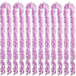 Sumind 6 Pieces Christmas Tinsel 39.4 Feet Metallic Garland Glittering Hanging Decoration for Christmas Tree Wreath Wedding Party Supplies (Pink White)
