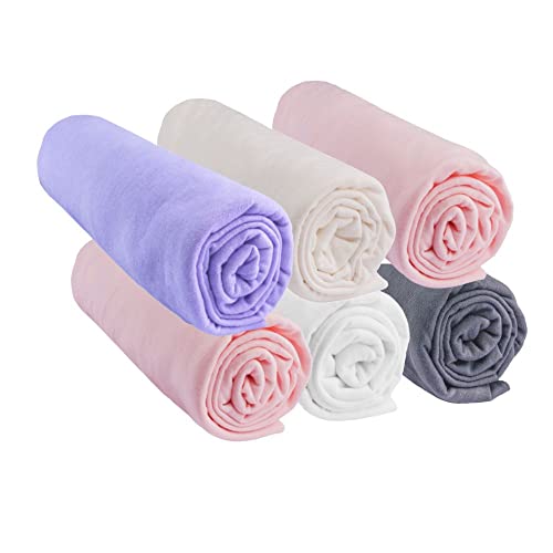 Set of 6 Fitted Sheets 70 x 140 cm Cot Cot Bed 70 x 140 cm - 100% Cotton Jersey - Candy - Stretchy & Breathable - Healthy Sleep - Brand Easy Dort - Oeko-Tex - Quality - Made in Europe