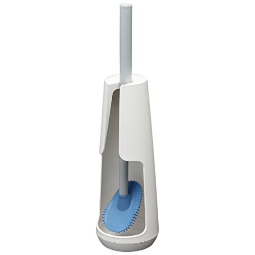 Tiger Tess, Toilet brush holder freestanding with Swoop® brush flexible, White/Light grey, 112x112x428mm