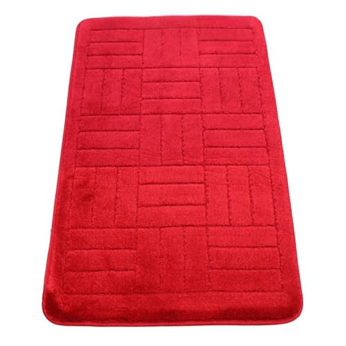 Westward Ho! Renato Large Bath Mat 60x100 cm Soft Durable Quick Drying Luxury Bathroom Rug, Burgundy