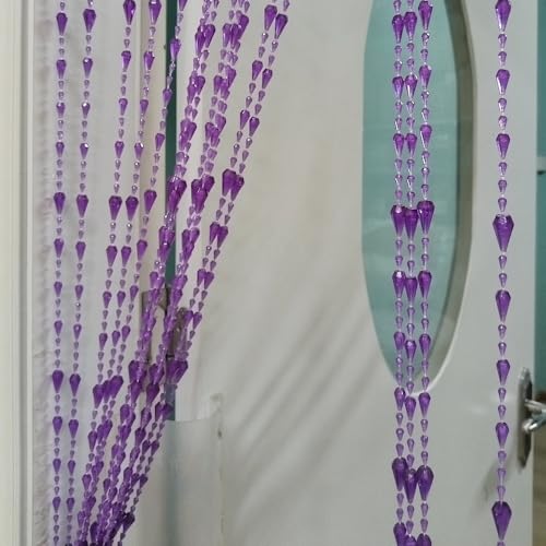 ave split Beaded Curtain Doorways Acrylic Hanging Door Beads String Curtains Tassel Room Divider Screen Decor for Doorway Window Living Room Wedding (042 Purple, 39 inch x 78.7 inch)
