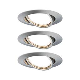 Paulmann 93425 Base LED recessed luminaire Round incl. 3x5W dimmable recessed Spotlight Brushed Iron spot Metal recessed lamp 3000K